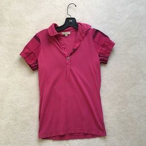 Burberry Pink Polo Size S